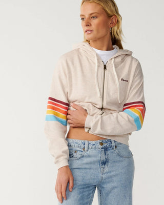 Rip Curl Women's Surf Revival Relaxed Zip Thru - Oatmeal Marle