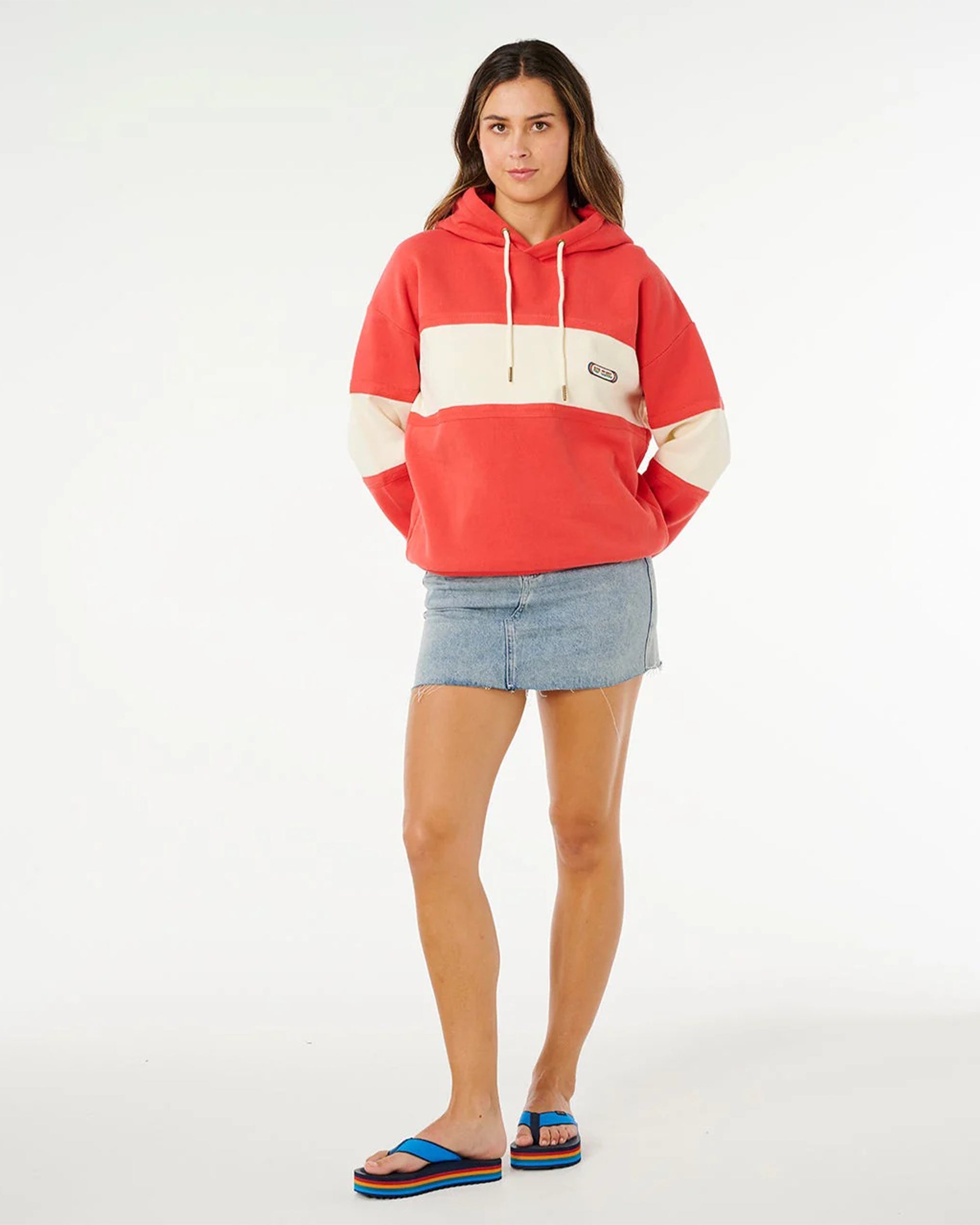 Rip Curl Women's Surf Side Heritage Hood -Deep Red