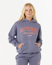 Rip Curl Women's Varsity Sports Pullover Hoodie - Blue Grey