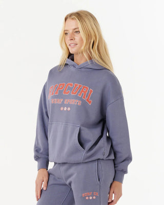 Rip Curl Women's Varsity Sports Pullover Hoodie - Blue Grey