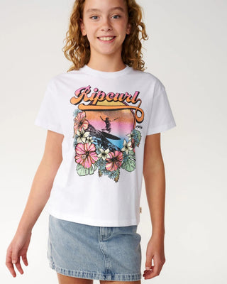 Rip Curl Girl's (8-16) Wave Crop Tee - White