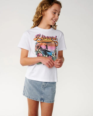 Rip Curl Girl's (8-16) Wave Crop Tee - White