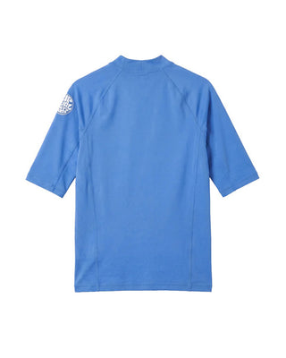 Rip Curl Boy's Waves UPF Short Sleeve Rash Vest - Blue Gum
