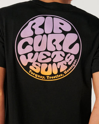Rip Curl Wettie Passage Icon Short Sleeve T-Shirt - Black