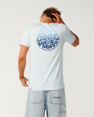 Rip Curl Wettie Passage Icon Short Sleeve T-Shirt - Glacier Blue