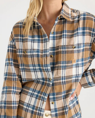 Roark Women's Amberley Light Long Sleeve Flannel - Dark Khaki