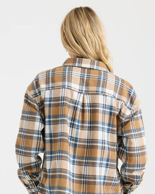 Roark Women's Amberley Light Long Sleeve Flannel - Dark Khaki