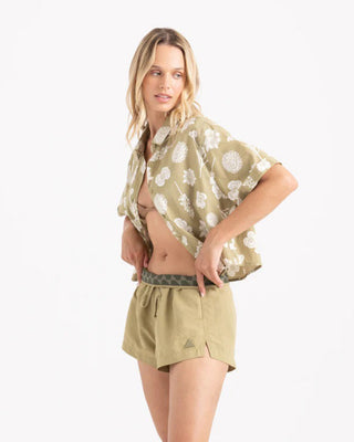 Roark Women's Bless Up Cropped Button Up Shirt - Dusty Olive
