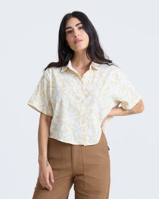 Roark Bless Up Cropped Button Up Shirt - Sand
