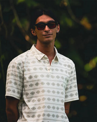 Roark Bless Up Breathable Stretch Polo - Unbleached