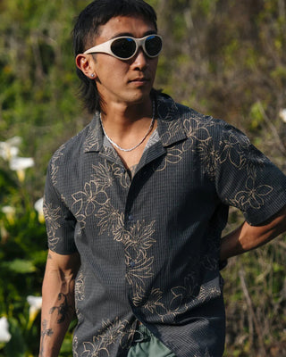 Roark Bless Up Trail Button Up Shirt - Onyx Floral
