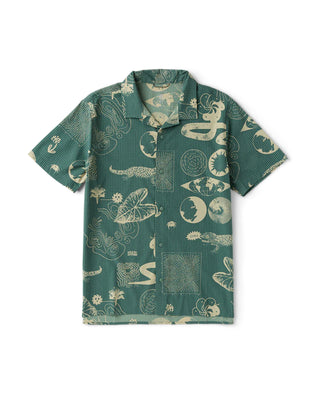 Roark Bless Up Trail Button Up Shirt - Slate Green/Tan