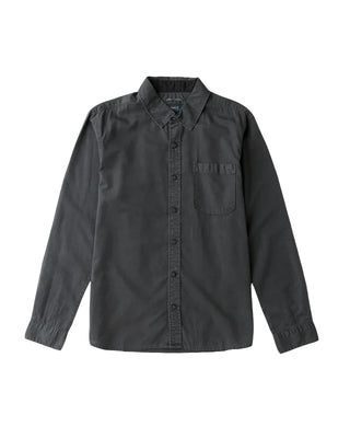 Roark Made To Fade Long Sleeve Button Up Shirt - Washed Charcoal