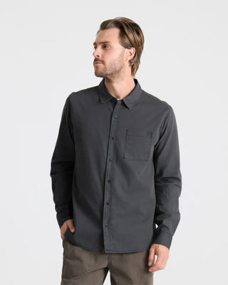 Roark Made To Fade Long Sleeve Button Up Shirt - Washed Charcoal