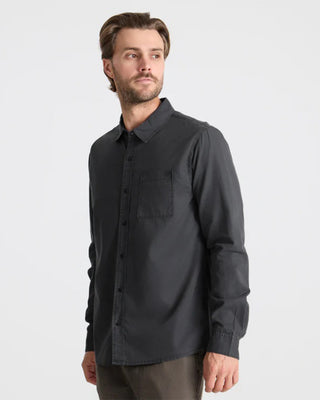 Roark Made To Fade Long Sleeve Button Up Shirt - Washed Charcoal