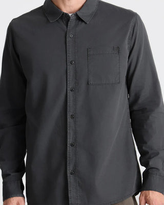 Roark Made To Fade Long Sleeve Button Up Shirt - Washed Charcoal