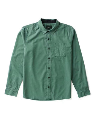 Roark Made To Fade Long Sleeve Button Up Shirt - Washed Slate Green