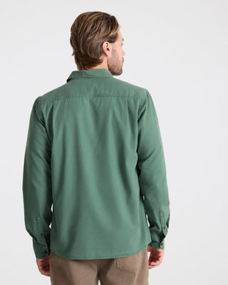 Roark Made To Fade Long Sleeve Button Up Shirt - Washed Slate Green