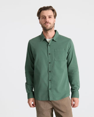 Roark Made To Fade Long Sleeve Button Up Shirt - Washed Slate Green