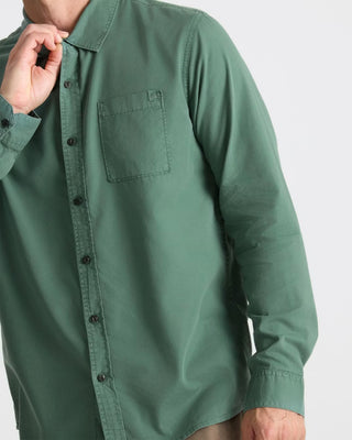 Roark Made To Fade Long Sleeve Button Up Shirt - Washed Slate Green