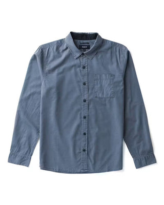 Roark Made To Fade Long Sleeve Button Up Shirt - Washed Slate