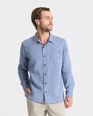 Roark Made To Fade Long Sleeve Button Up Shirt - Washed Slate