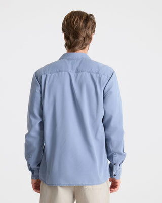 Roark Made To Fade Long Sleeve Button Up Shirt - Washed Slate
