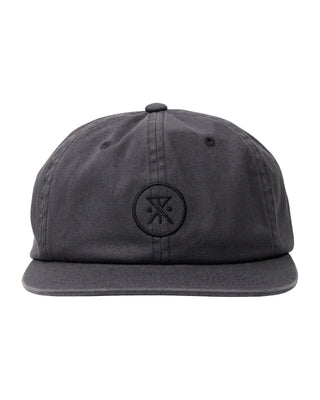 Roark Made To Fade 6 Panel Strapback Hat - Washed Black