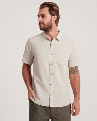 Roark Made To Fade Short Sleeve Button Up Shirt - Washed Bone
