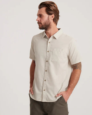 Roark Made To Fade Short Sleeve Button Up Shirt - Washed Bone