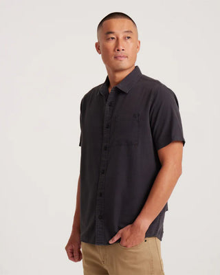 Roark Made To Fade Short Sleeve Button Up Shirt - Washed Charcoal