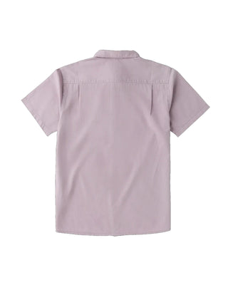 Roark Made To Fade Short Sleeve Button Up Shirt - Washed Dusty Lilac