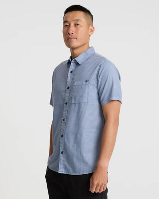 Roark Made To Fade Short Sleeve Button Up Shirt - Washed Slate