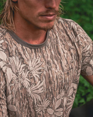 Roark Mathis Active Tie Dye Pocket Short Sleeve T-Shirt - Khaki