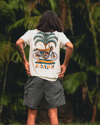 Roark Moto Palm Premium Short Sleeve T-Shirt - Off White