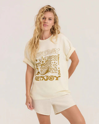 Roark Women's Seaweed Queen Oversized Premium Short Sleeve T-Shirt - Bone