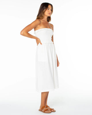 Roxy Women's Avalon Tube Midi Dress - Cloud Dancer Solid