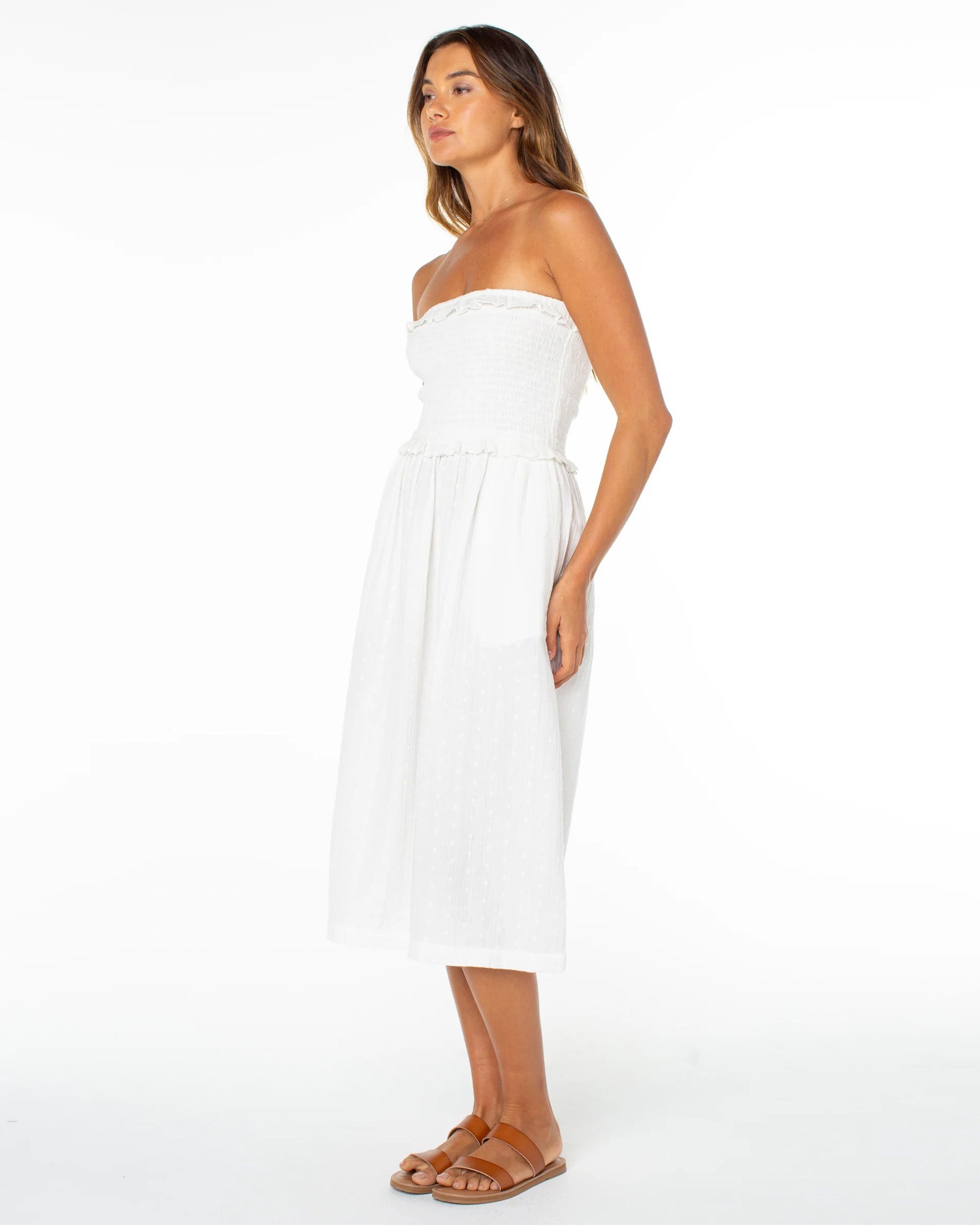 Roxy Women's Avalon Tube Midi Dress - Cloud Dancer Solid