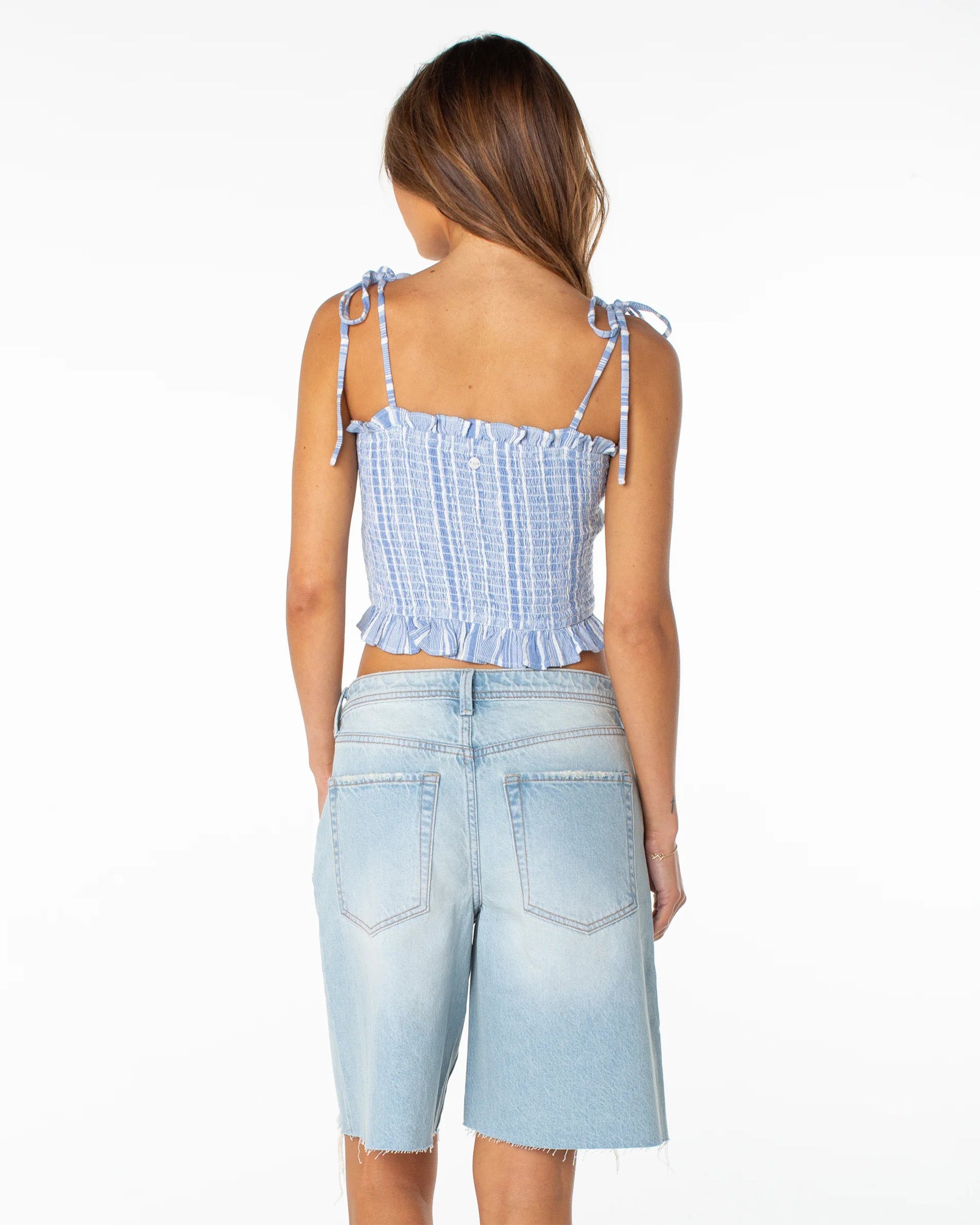 Roxy Women's Avalon Tube Top - Cornflower Blue Coastline Stripe