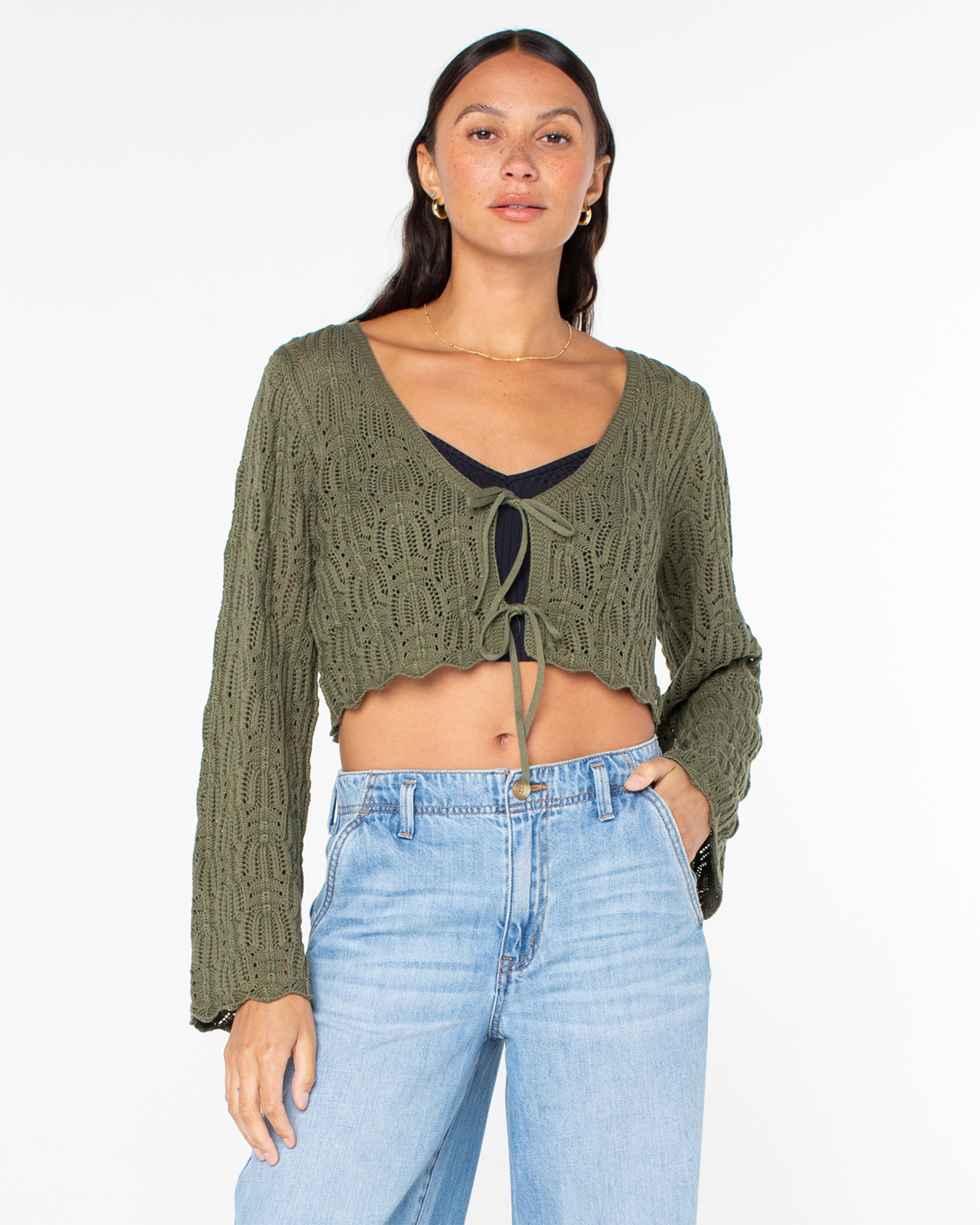 Roxy Women's Beach Bound Sweater - Four Leaf Clover Solid