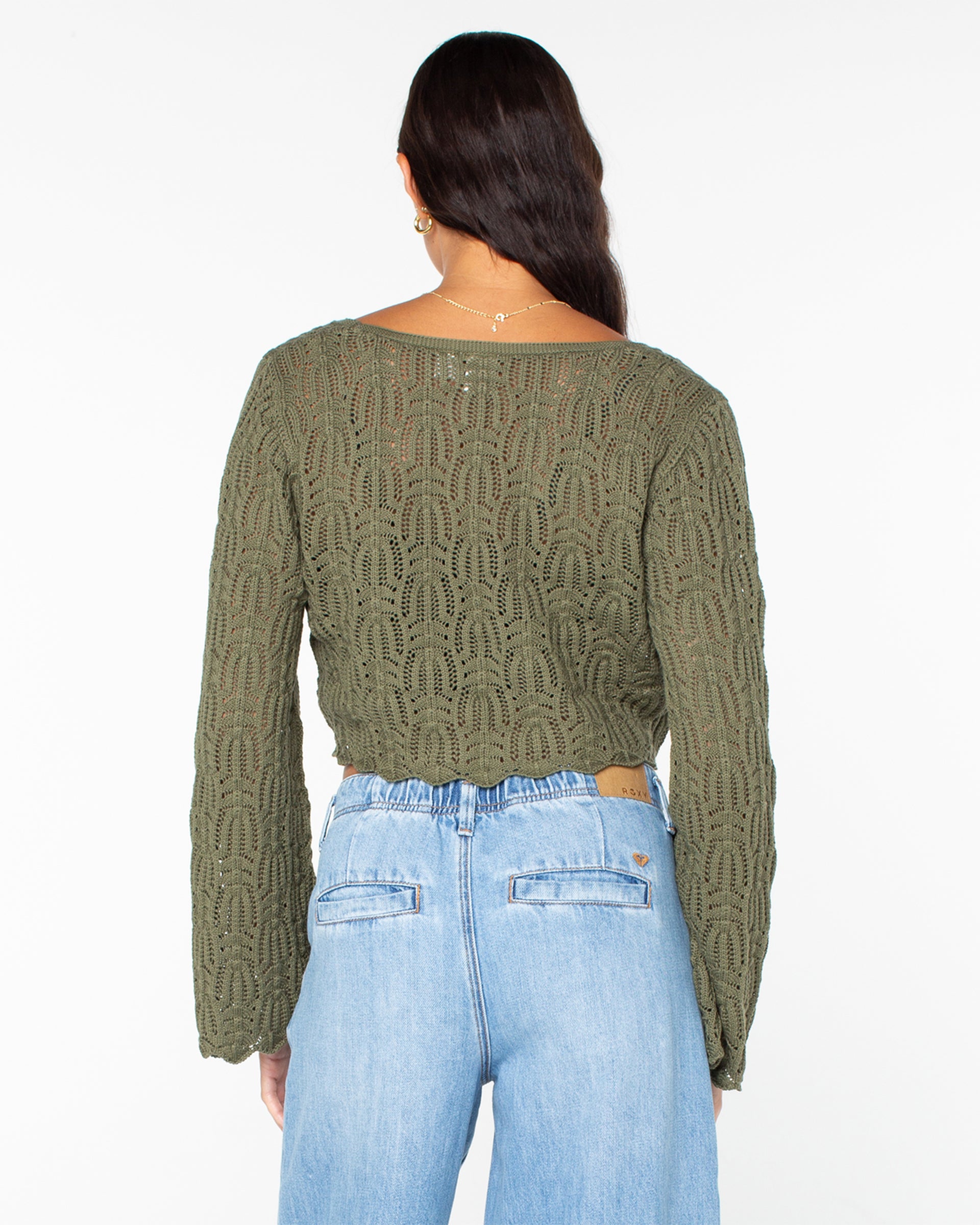 Roxy Women's Beach Bound Sweater - Four Leaf Clover Solid