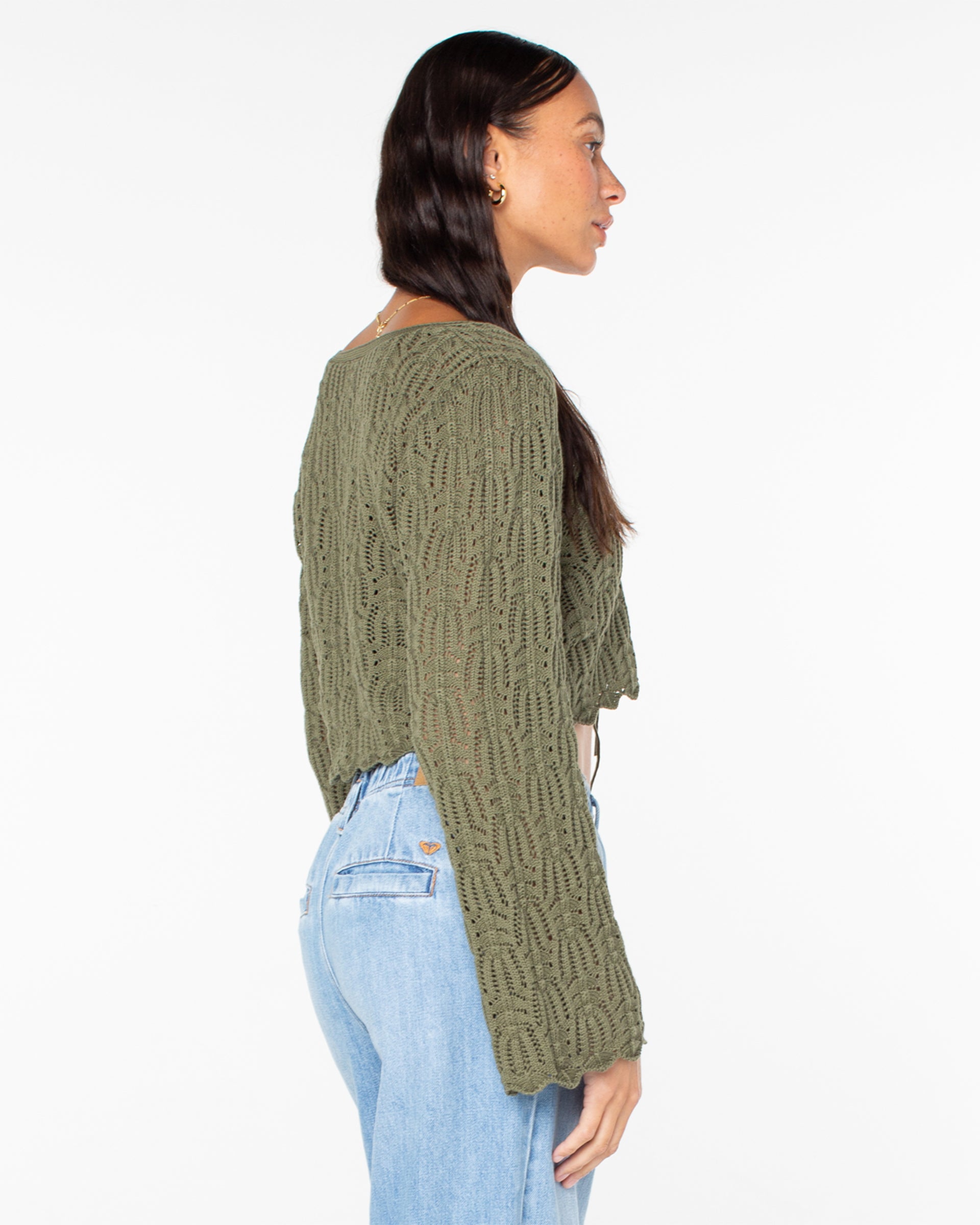 Roxy Women's Beach Bound Sweater - Four Leaf Clover Solid