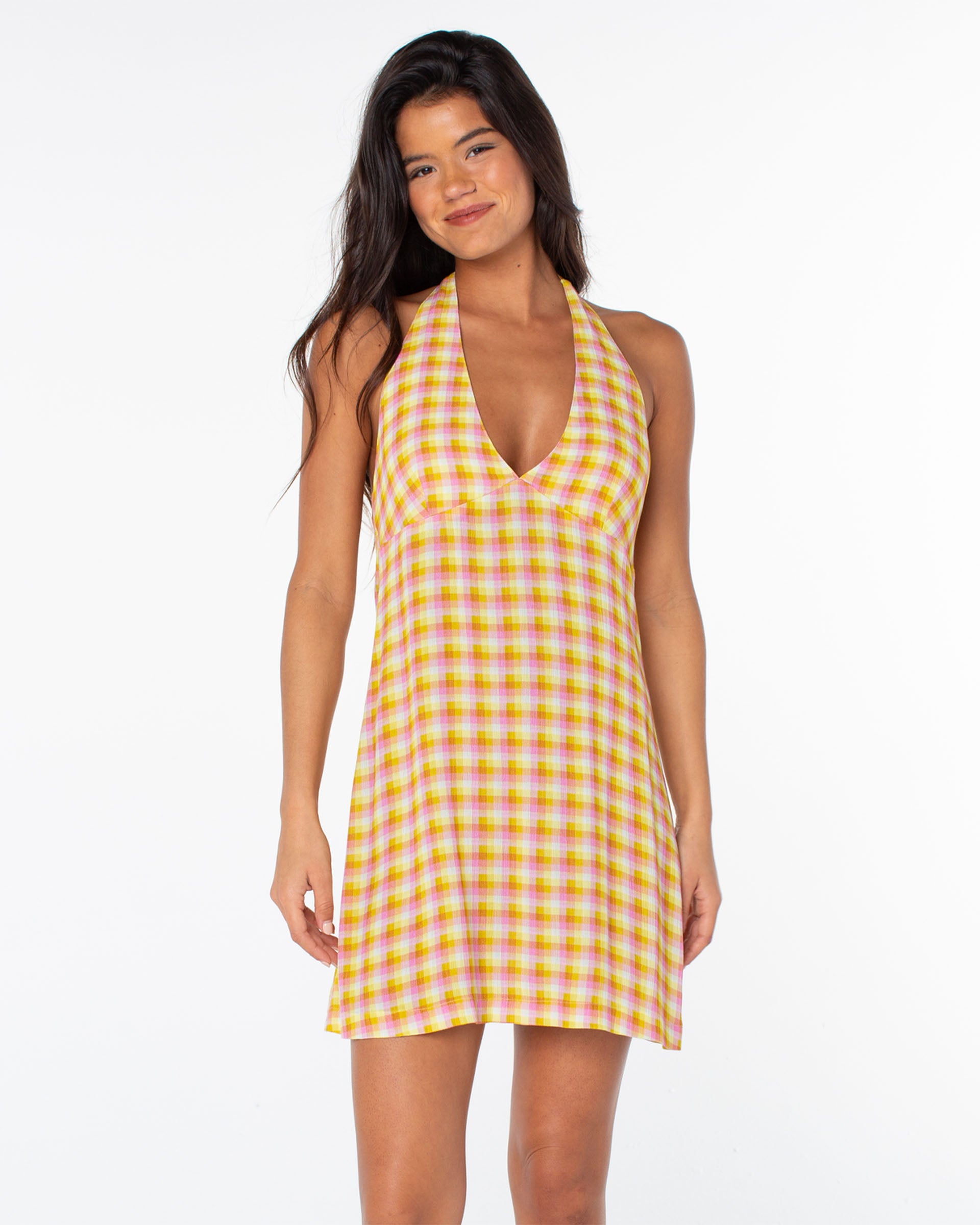 Roxy Women's Beach Day Mini Dress - Bodacious Sweet Gingham