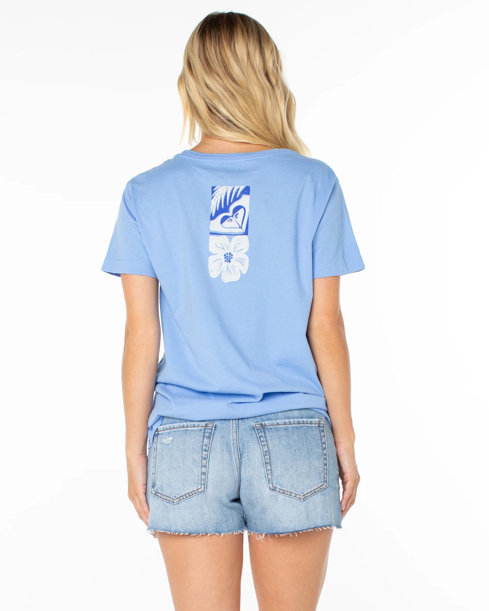 Roxy Women's Beach Things S/S T-Shirt - Cornflower Blue Beach Things