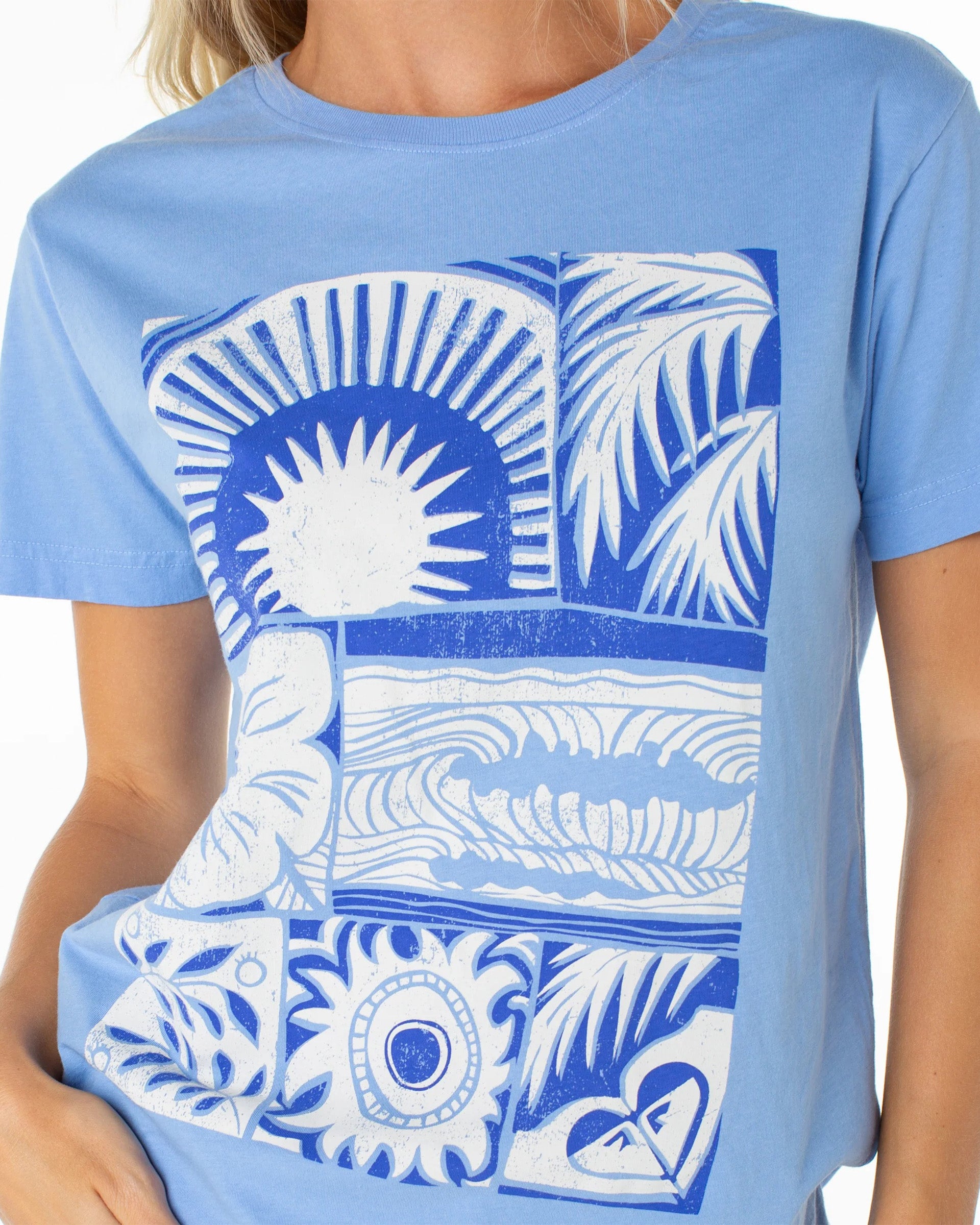 Roxy Women's Beach Things S/S T-Shirt - Cornflower Blue Beach Things