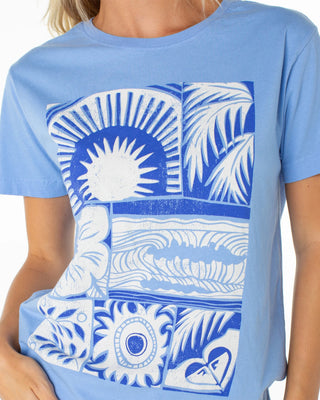 Roxy Women's Beach Things S/S T-Shirt - Cornflower Blue Beach Things