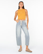 Roxy Women's Belted Surf Pipe Pant - Yachts Up Stripe