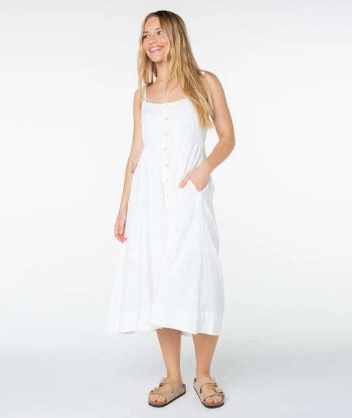 Brisa Midi Dress - Snow White Solid – Jack's Surfboards