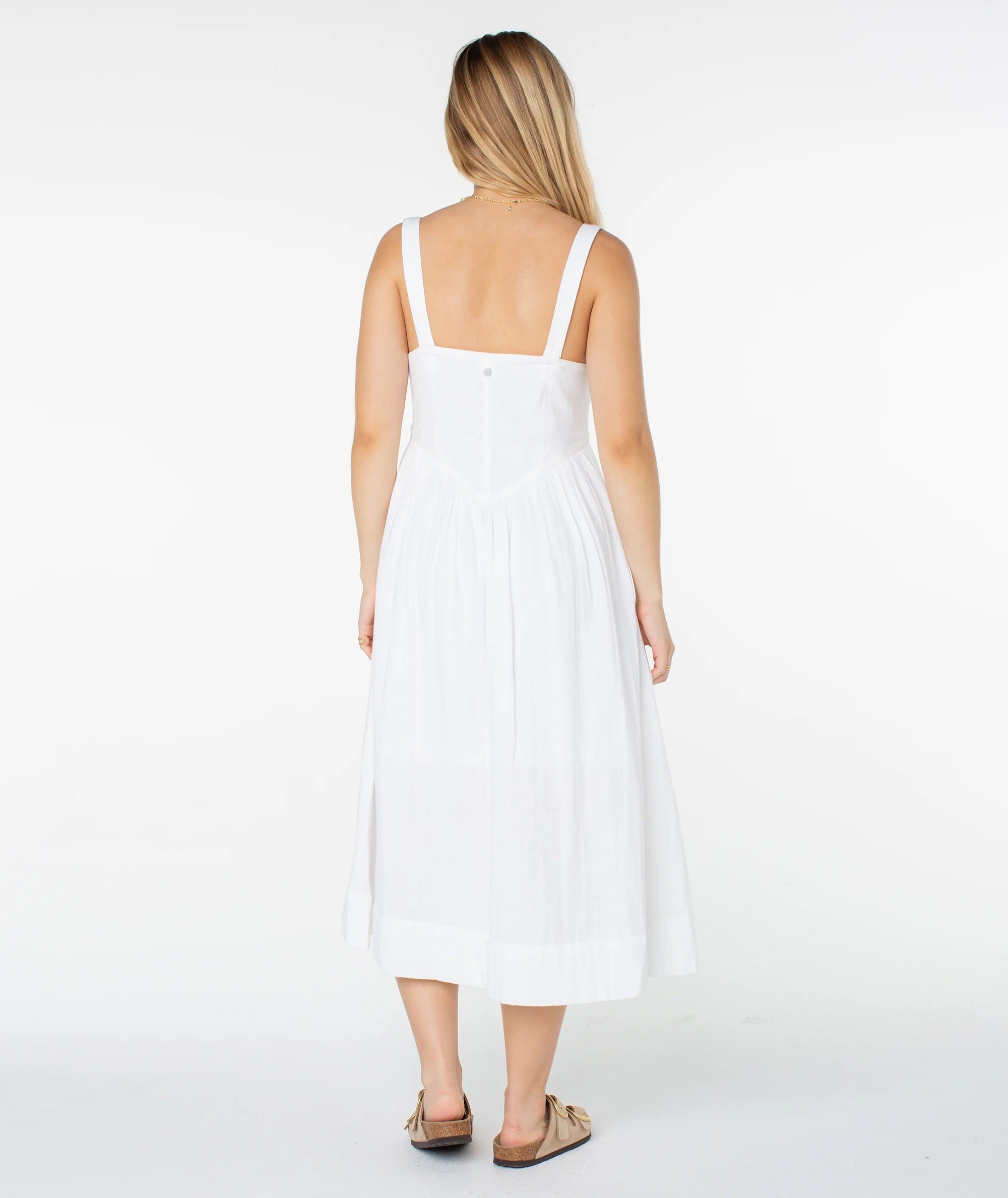 Brisa Midi Dress - Snow White Solid – Jack's Surfboards