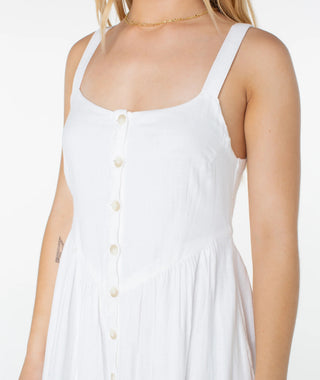 Roxy Women's Brisa Midi Dress - Snow White Solid
